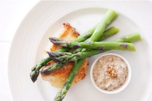 Foodlovers website, Helen Jackson. Fish with asparagus and tarator sauce, Photos by Carolyn Robertson