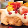 Caramel Meringues with Seasonal Fruit