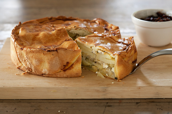 Cheese onion deals and potato pie
