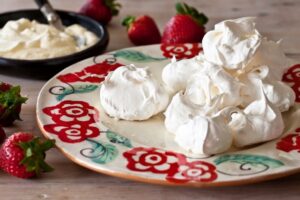 snowy white meringues