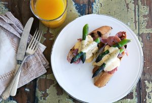 Asparagus, bacon and hollandaise