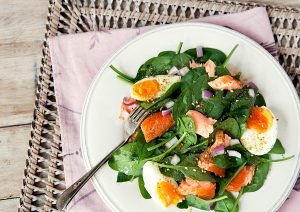 salmon and dukkah salad